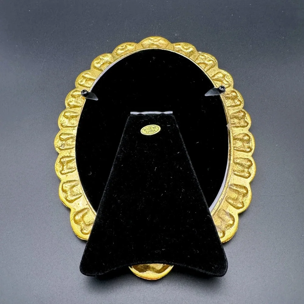 Oval Picture Frame Gold Purple Rhinestone Coastal Glam 4